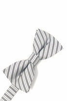 Cardi Pre-Tied Grey Newton Stripe Kids Bow Tie