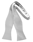 Cristoforo Cardi Self Tie Silver Faille Silk Bow Tie