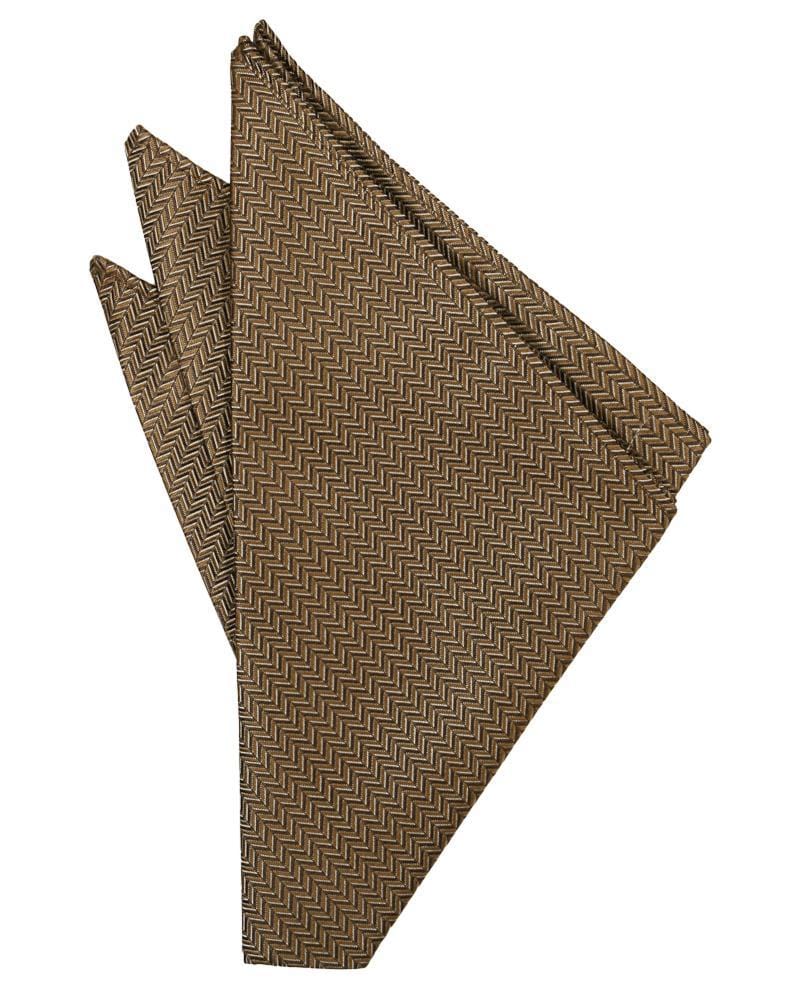 Cardi Mocha Herringbone Pocket Square